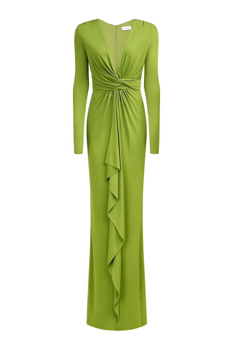 Olive Drab Yolanda Jersey | Gown Formal Dress