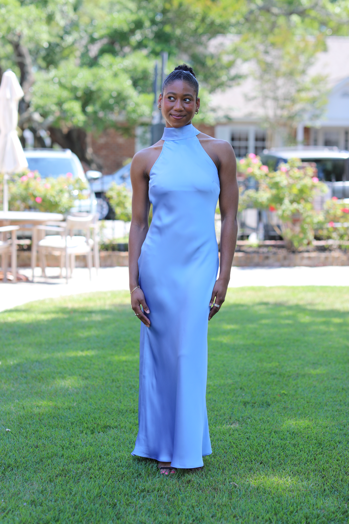 midi homecoming dresses Cocomelody Unique Prom Dress Midi Metallic Formal Dress CS0644, Purple Dusk