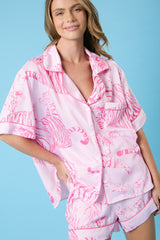 Thistle Tiger Print Satin Pajama Set Pajamas