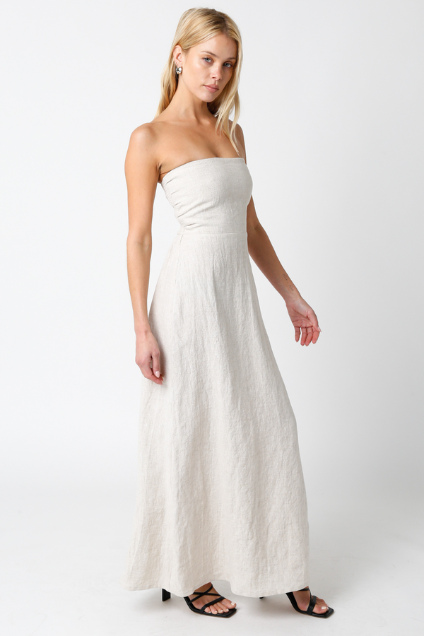 Antique White Babette Linen Maxi maxi dress