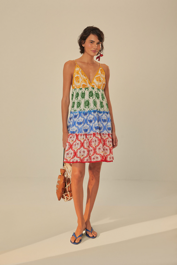Tan Summer Mix Mini Dress Mini Dress