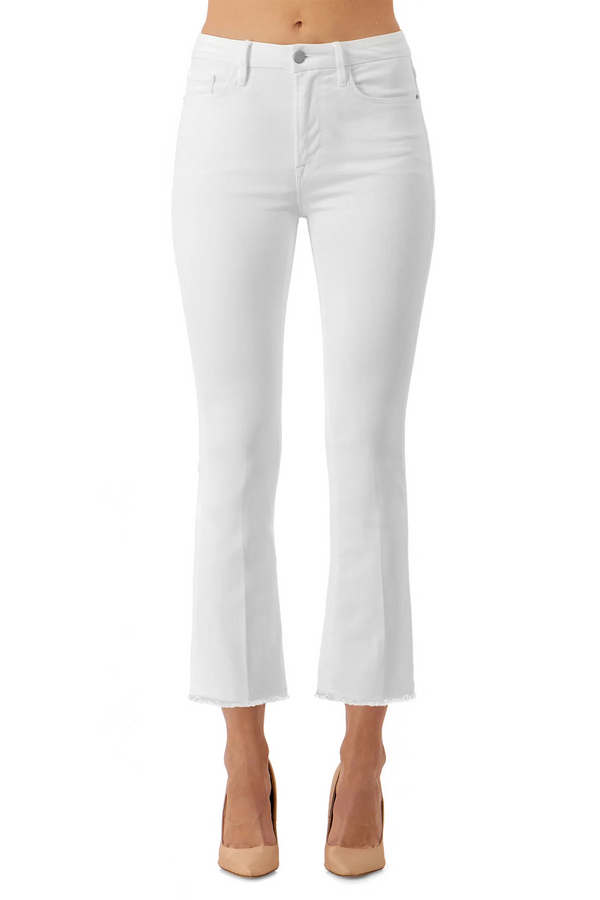 Light Gray The Starlet Boot Crop - White Jeans