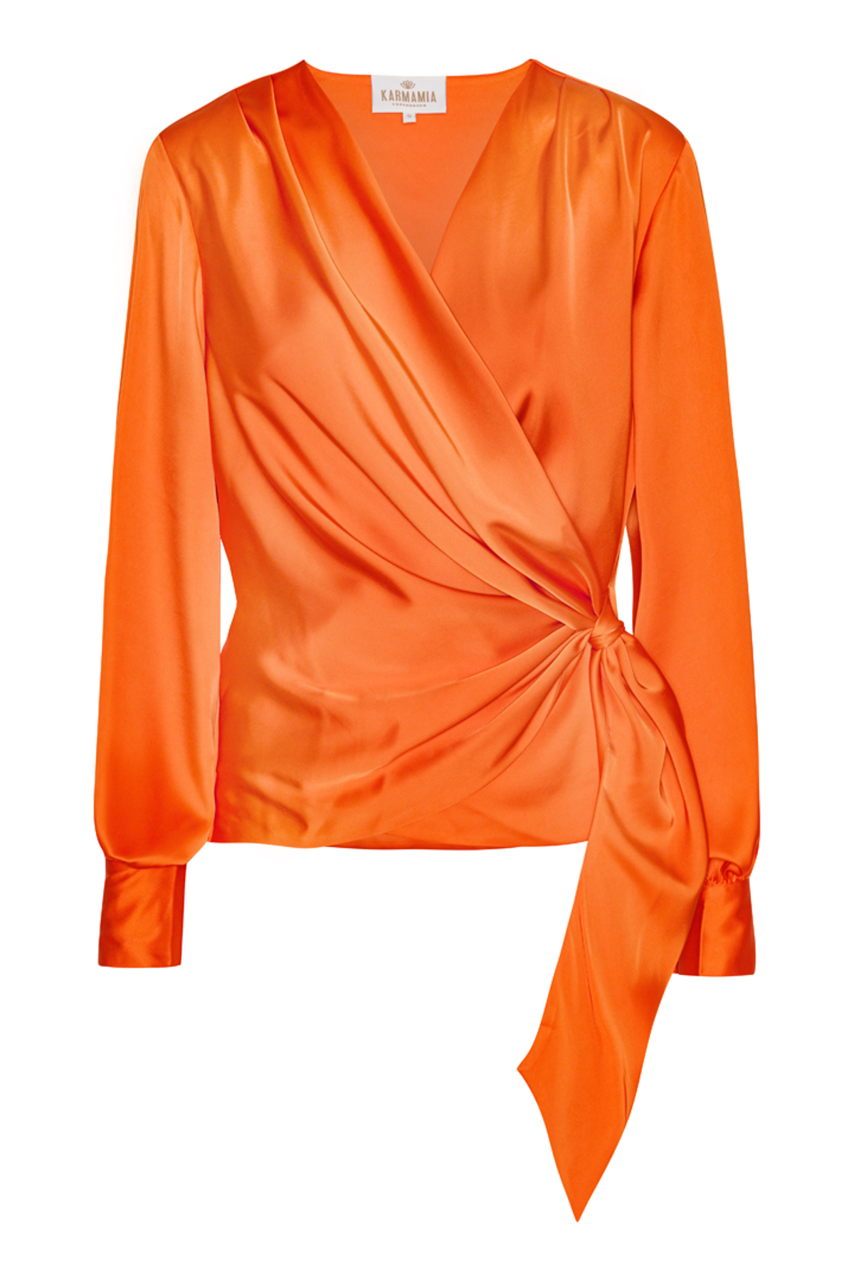 orange satin blouse