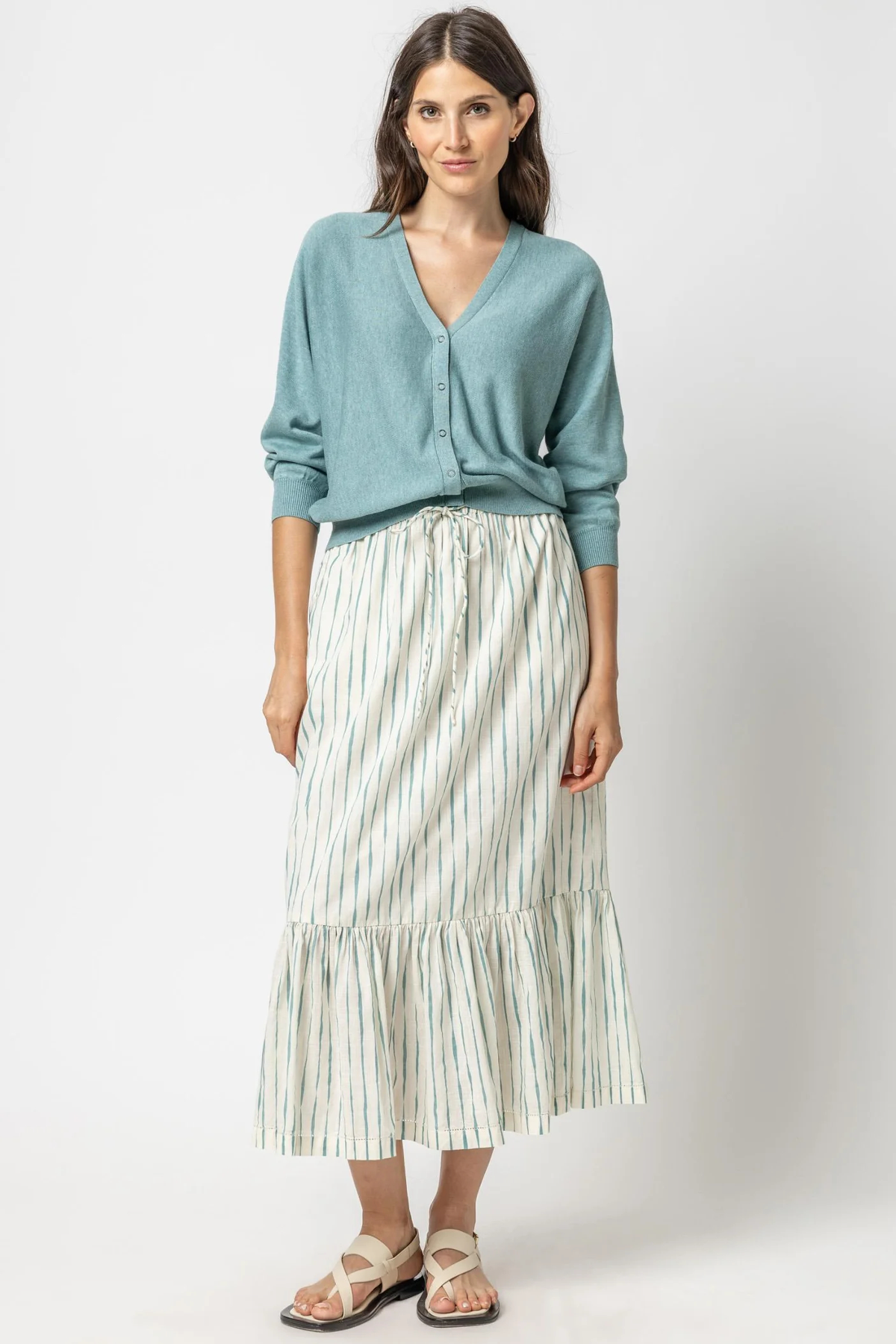 Peplum hem skirt grey hot sale