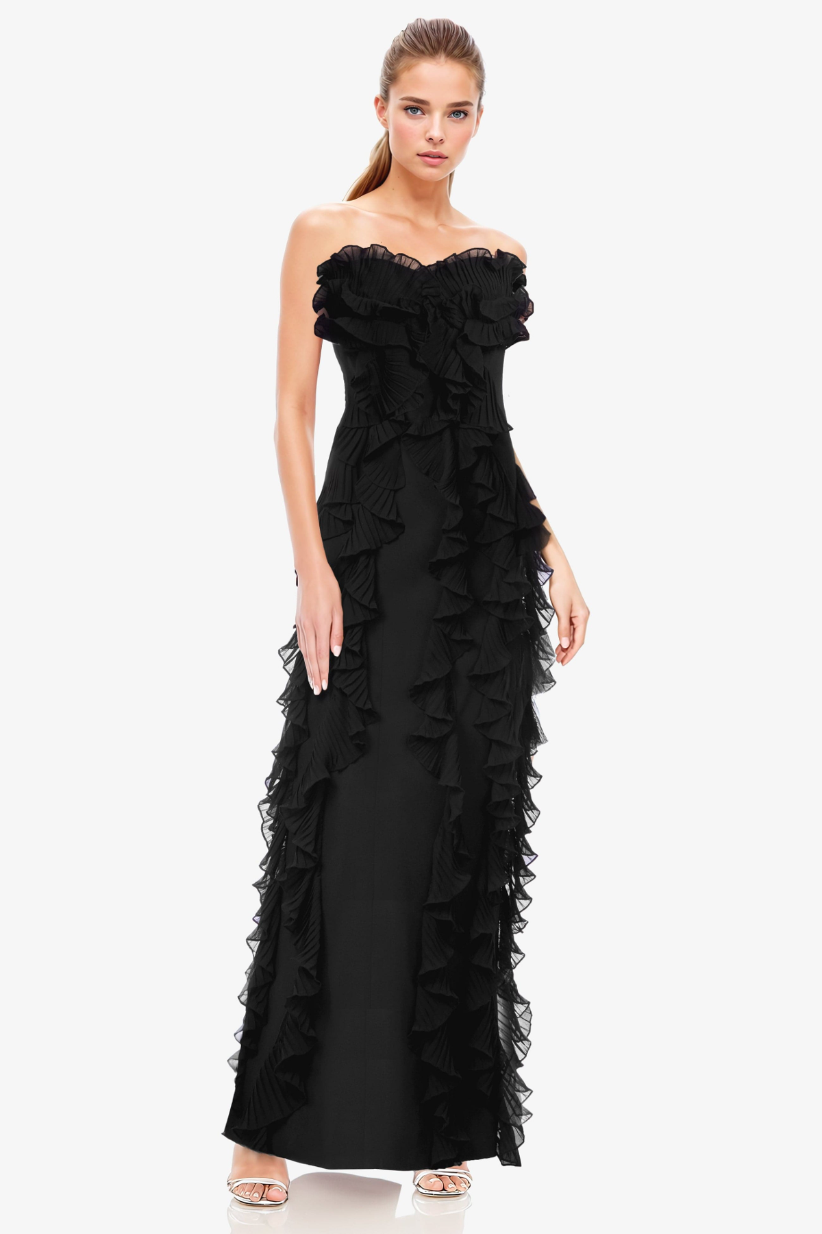 The Khefri | Strapless Chiffon Gown  Two Cumberland