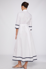 Light Gray Natalia Dress - White Poplin Maxi Dress