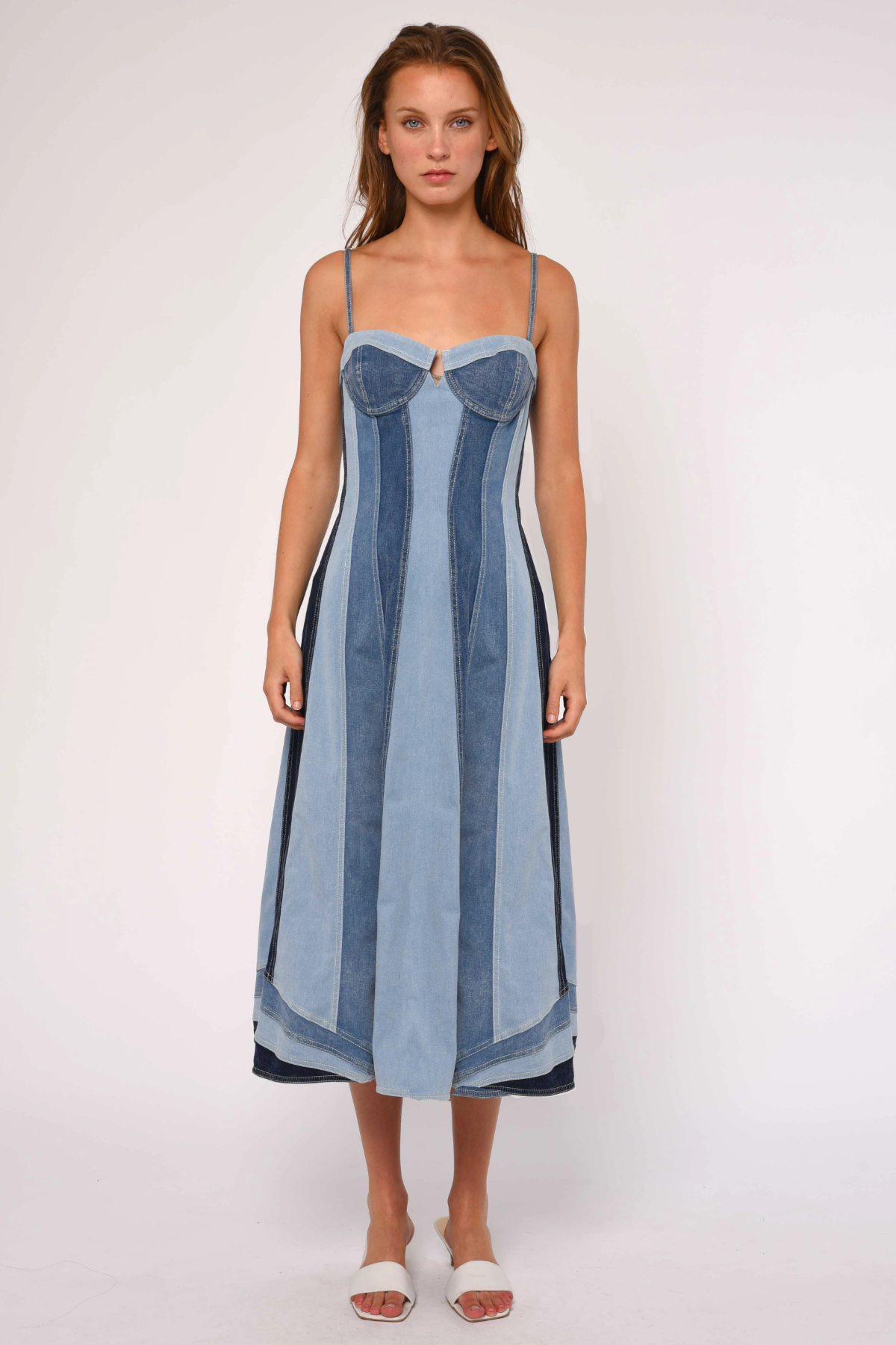 mackenzie midi dress LOVE THE LABEL Women's Mackensie Denim Dress - Blue
