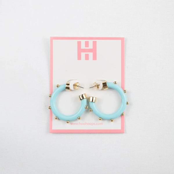 Lavender Hoo Hoops Mini with Gold Studs Earring