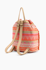 Seashell Poppy Floral Beaded Backpack Handbags