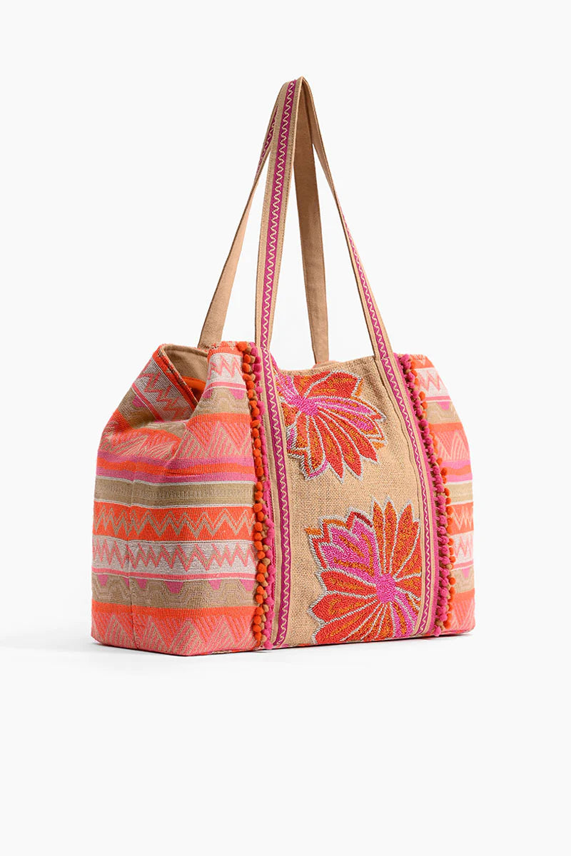 Sienna Poppy Floral Embellished Tote Handbags