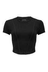 Black Layne Rib Jersey Tee Shirts & Tops