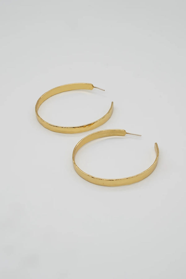 Light Gray Perfect Love Big Hammered Hoops