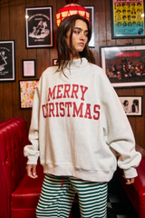 Light Gray Merry Christmas & Santas Favorite Mock Neck Sweatshirt