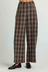 Gray Ara Pants in Ashwood Plaid Pant