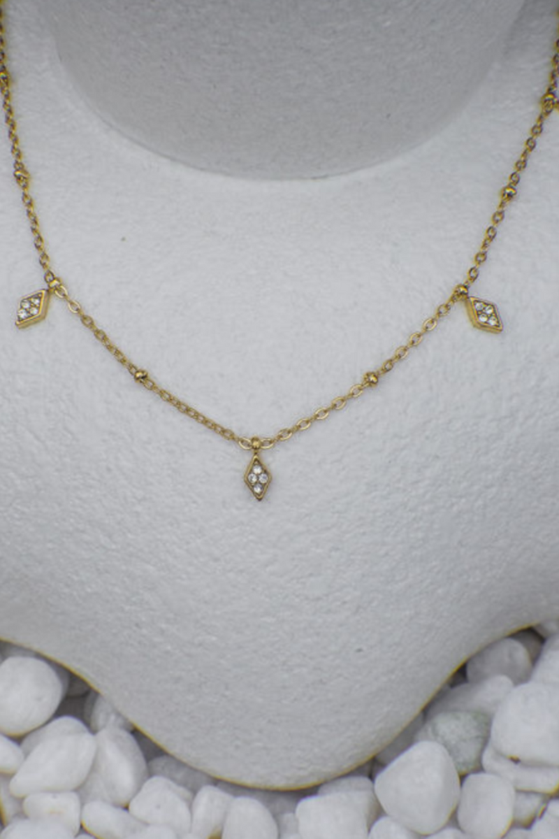 Dark Gray Elandra Diamond Drop Necklace Necklace