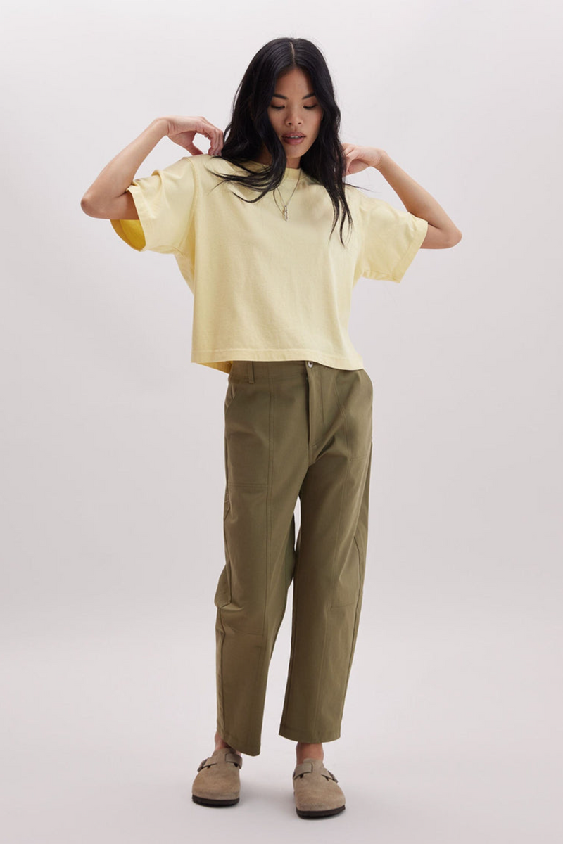 Light Gray Relaxed Crop Tee Crop Tee