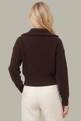 Dark Gray Wesley Cropped Zip Fuzzy Jacket Jacket