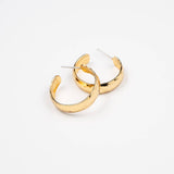 White Smoke Hammered Hoops Earring
