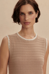Rosy Brown Dwight Tank Knit Dress Midi Dress
