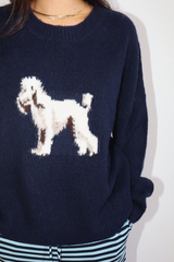 Black Poodle Fuzzy Knit Sweater Sweater