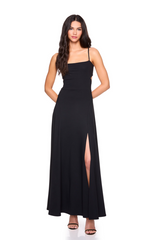 Light Pink String Cut Out Long Slit Dress Maxi Dress