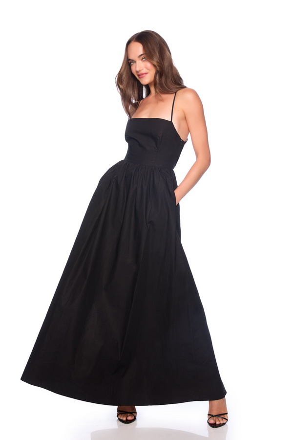 Light Pink Lace Up Back Poplin Maxi Maxi Dress