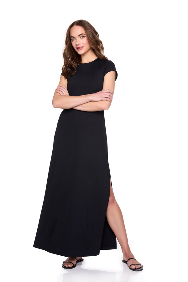 Gray Long T-Shirt Dress Maxi Dress