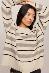 Gray Cirrus Stripe Sweater Sweater