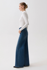 Lavender Vivian Mid Rise Wide Leg | Blue Depths Jeans