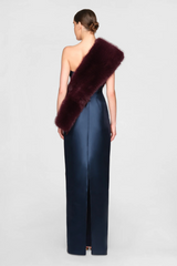 Lavender Kay Faux Fox Asymmetric Stole Shawl