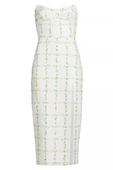 Beige Ivy Midi Dress in Tweed Midi Dress