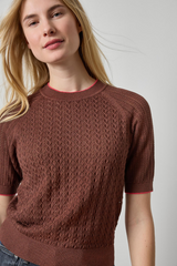 Gray Mixed Stitch Crewneck Sweater Sweater