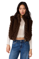 White Smoke Luxie Vest Faux Fur Vest