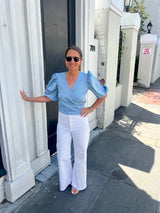 Light Gray Chakeris Wrap Top Top