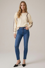 Gray In The Groove Puff Sleeve Sweatshirt Sweatshirt