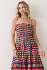 Apple Orchard Plaid Maxi Dress