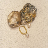 Wheat Mara Gold Pearl Earrings Earrings