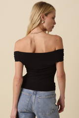 Light Gray Sara Off Shoulder Top Top