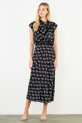 White Smoke Running Wild Satin Skirt Midi Skirt