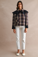 Gray Autumn Reversible Plaid Jacket Jacket