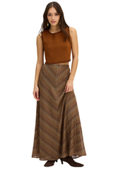White Smoke Olive Skirt Maxi Skirt