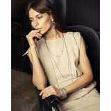 Dark Slate Gray Bezel Droplet Strand Necklace Necklace