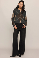 Black Medina Argyle Cardigan Cardigan