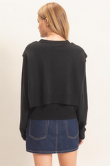 Dark Slate Gray Cozy Wrap Sweater Sweater