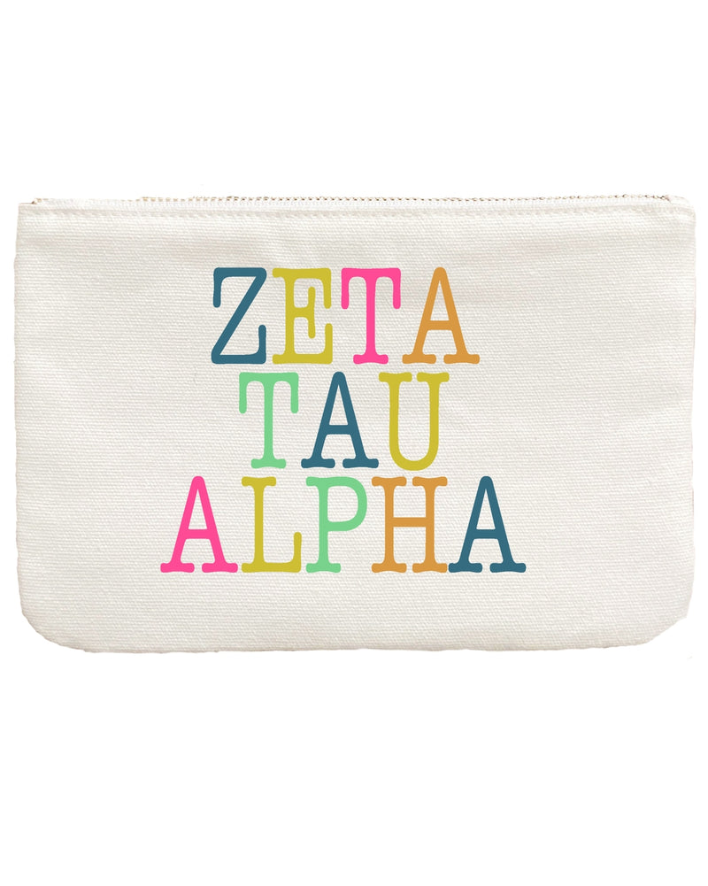 Antique White Sorority Color Block Pouch