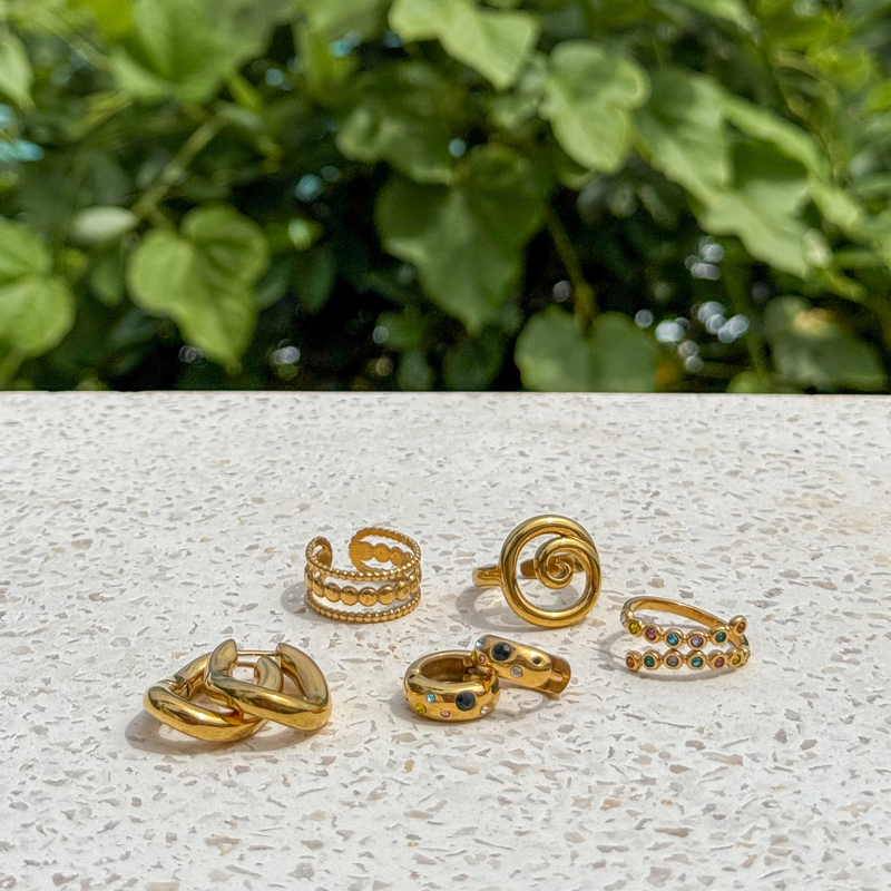 Dark Green Tatiana Multi Huggies Earrings