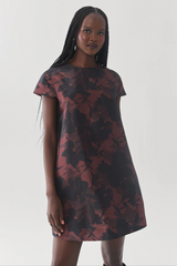 Light Gray Spade Dress in Brown/Black Mini Dress