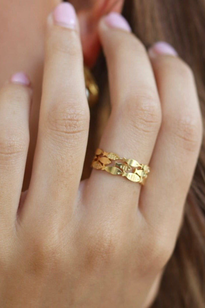 Rosy Brown Kai Fish Adjustable Ring Ring