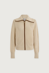 Tan Paula Zip Through Knit Jacket Jacket