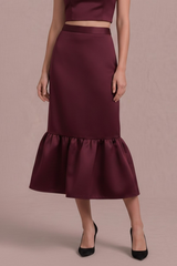 The Romantic Ruffle Hem Skirt Midi Skirt